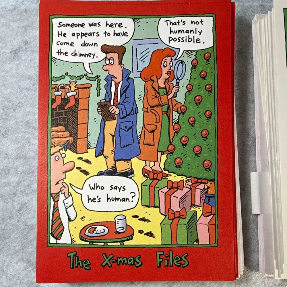 Vintage 1990’s Shoebox Christmas Greeting Cards 15 of X-Files & 9 of The Grays
